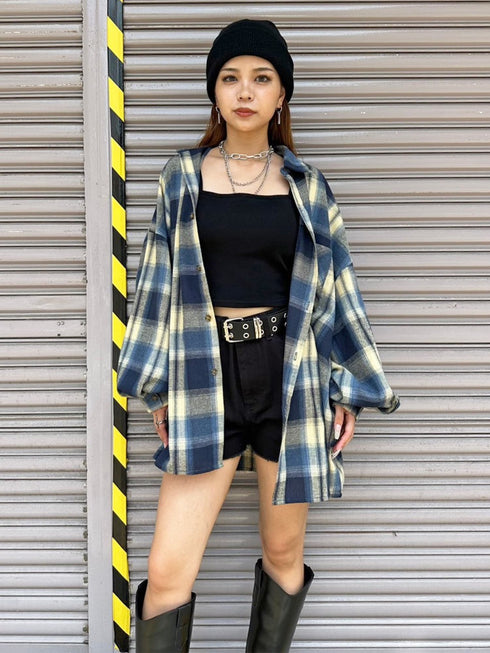 BIGシルエットチェックシャツ